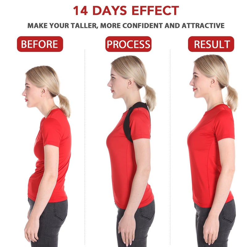 Schiara Posture Corrector for Men and Women, Comfortable Upper and Back Brace, Adjustable Back Straightener Support for Back, Shoulder and Neck - Image 2